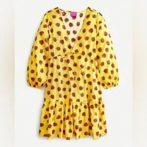 EDIE PARKER X J. Crew Yellow Dress cover up with Strawberry Print